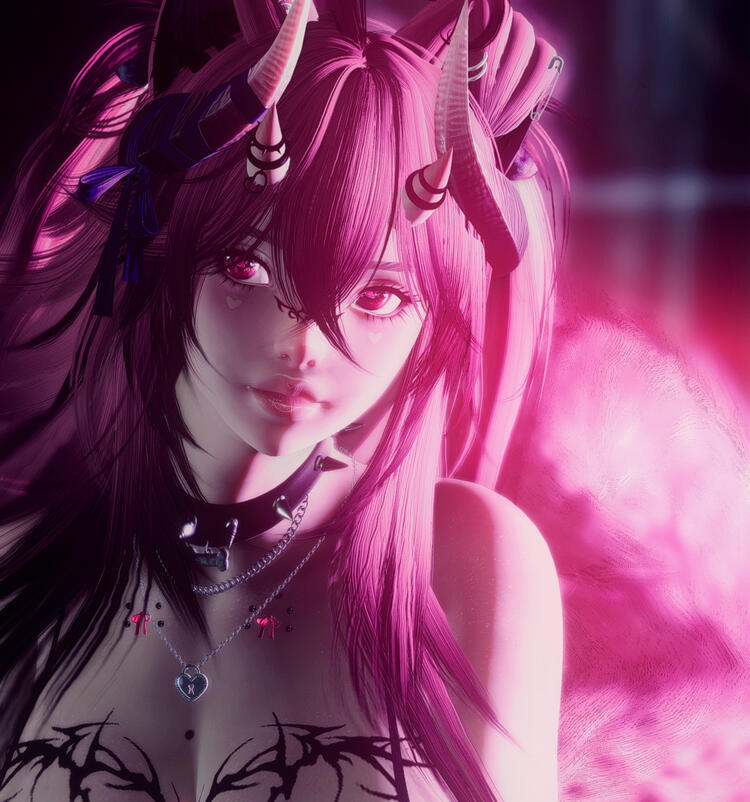 ❝ Yozo is The Vale’s resident puppy and undisputed heart of the dance floor. Equal parts mischief and charm, she can almost always be found weaving through the crowd, causing chaos around the room, or strategically "borrowing" snacks from behind the bar. ❝